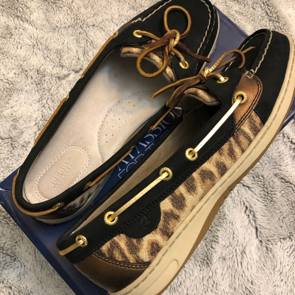 SPERRY Women's Angelfish Leopard Slip-On Boat Shoe